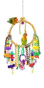 Bird Swing Colorful Rope Perch Climbing Toy for Parrots (M 10.4inch) — product details