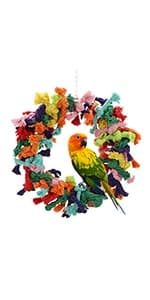 Bird Swing Colorful Rope Perch Climbing Toy for Parrots (M 10.4inch) — product details
