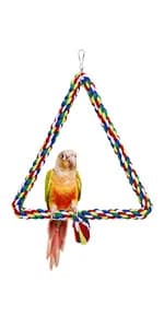 Bird Swing Colorful Rope Perch Climbing Toy for Parrots (M 10.4inch) — product details
