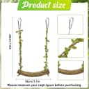 Natural Wood Bird Swing Perch with Decorative Leaves