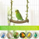 Natural Wood Bird Swing Perch with Decorative Leaves