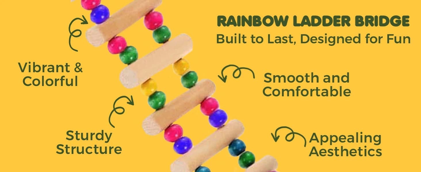 Wooden Bird Ladder Bridge — Hanging Exercise Toy — product details
