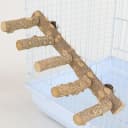 Bird Parrot Ladder Perch for Cage — Nature Wooden Bird Bridge Exercise Stands Parrot Climbing Chewing Toys for
