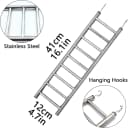 2Pack Stainless Steel Bird Ladders 9-Step Parrot Ladder Hanging Bird Cage Climbing Toys with Hooks Birds