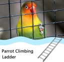 2Pack Stainless Steel Bird Ladders 9-Step Parrot Ladder Hanging Bird Cage Climbing Toys with Hooks Birds