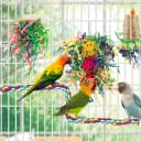Bird Shredding Foraging Toys Parakeet Toy Chewing Hanging Toy Shredded Paper Bird Cage Accessories Bird Rope