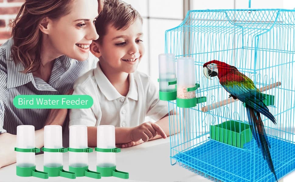 4Pcs Bird Water Feeder Plastic Drinker Feeder Water Clip for Parrots Budgie Cockatiel Lovebirds — product details