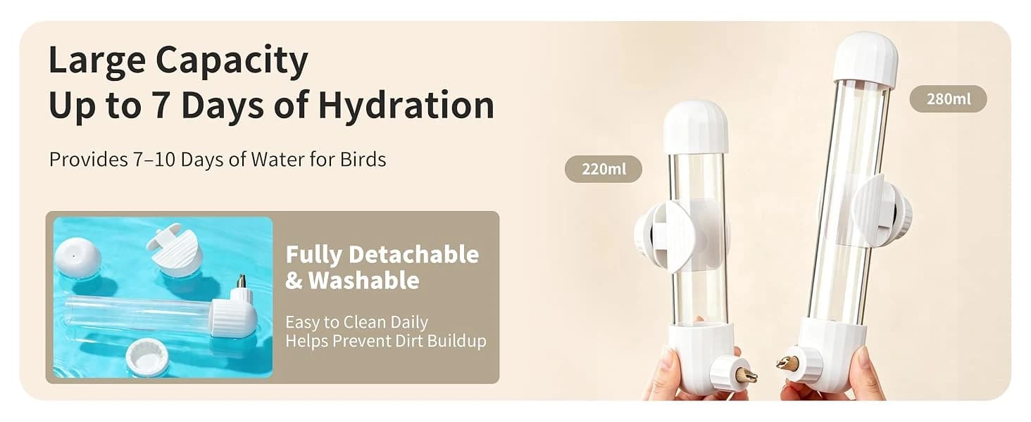 7.4 Fl Oz No Mess Bird Water Dispenser — product details