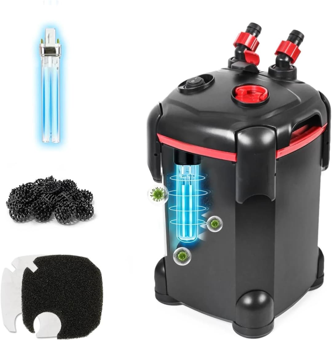 Canister Filter — External Aquarium Filter Ultra-Quiet with Media