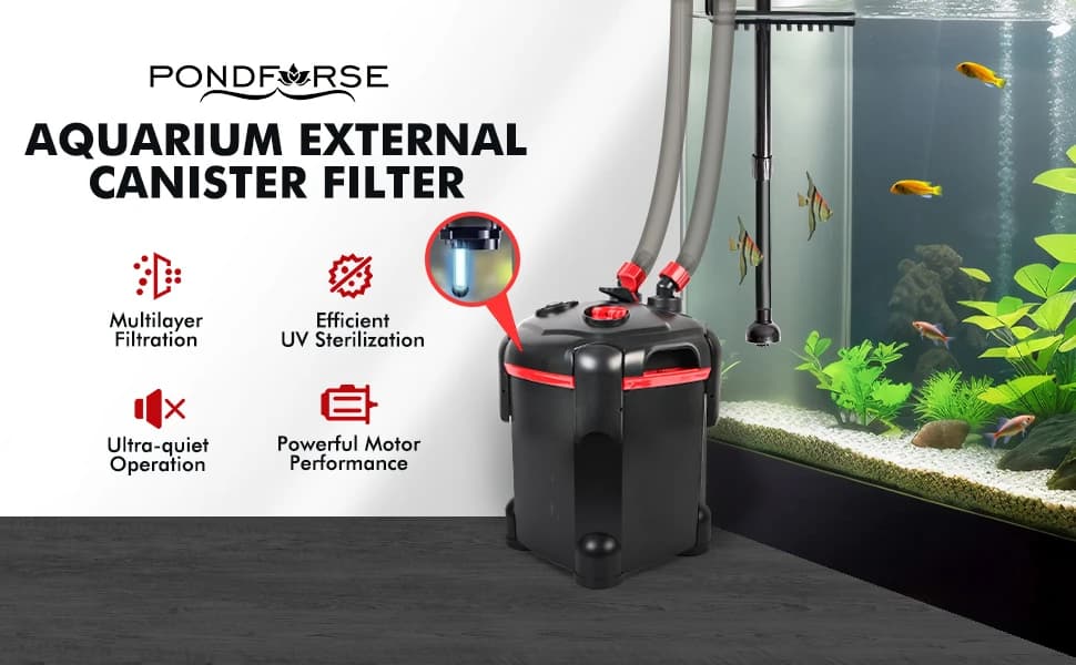 Canister Filter — External Aquarium Filter Ultra-Quiet with Media — product details
