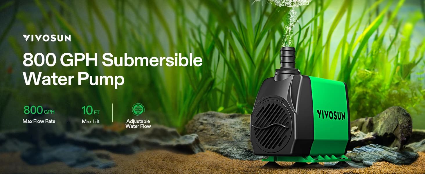 800GPH Submersible Fountain Water Pump for Pond — Aquarium — product details