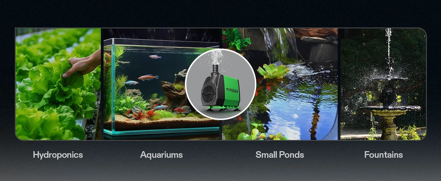 800GPH Submersible Fountain Water Pump for Pond — Aquarium — product details