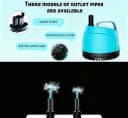 210GPH Submersible Water Pump Ultra Quiet (780L/H,15W),Bottom Suction Aquarium Pump with 2 Nozzles,5.6ft Lift