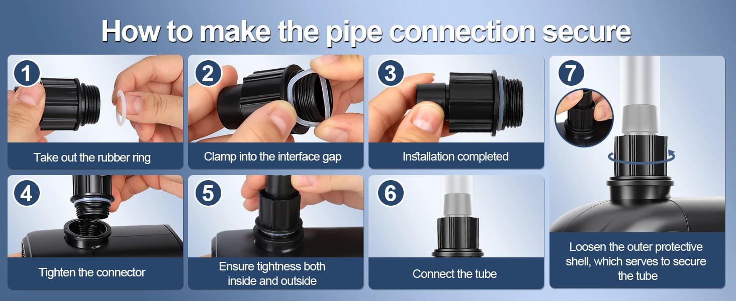 2-in-1 1060GPH Submersible Pump 65W — Tool-Free Disassembly