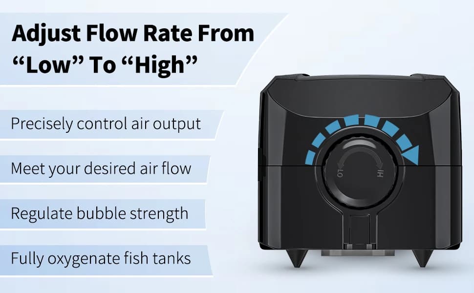 Aquarium Air Pump Dual Outlet Fish Tank Aerator with Accessories for 5-200 Gallon Tank — product details