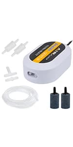 Aquarium Air Pump Dual Outlet Fish Tank Aerator with Accessories for 5-200 Gallon Tank — product details