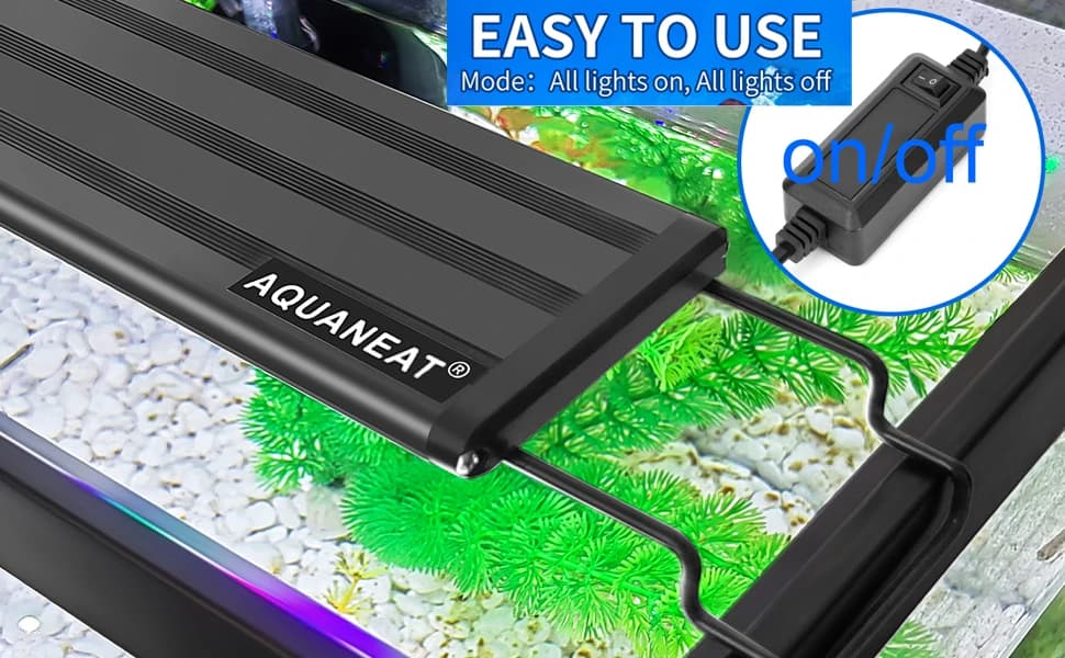 LED Aquarium Light Full Spectrum for — 18 Inch to 24 Inch Fish Tank Light Fresh Water — ON OFF — NO TIMER, NO DIMMER