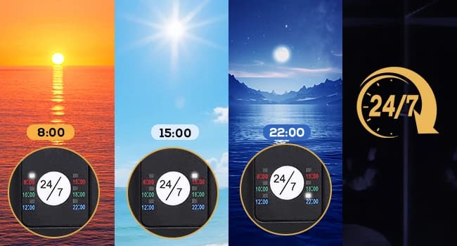 42W 24/7 Lighting Aquarium LED Light — 24/7 Mode Key - Moonlight and No light periods