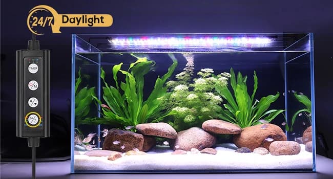 42W 24/7 Lighting Aquarium LED Light — Sunrise-Daylight-Moonlight (24/7 Natural Mode)