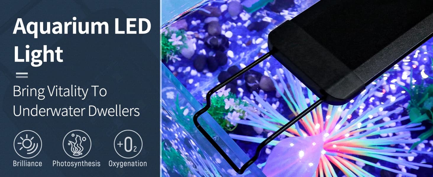 11W Aquarium LED Light for 12 to 18 Inch Fish Tanks Extendable Fish Tank Light with Full Spectrum Brilliant — product details