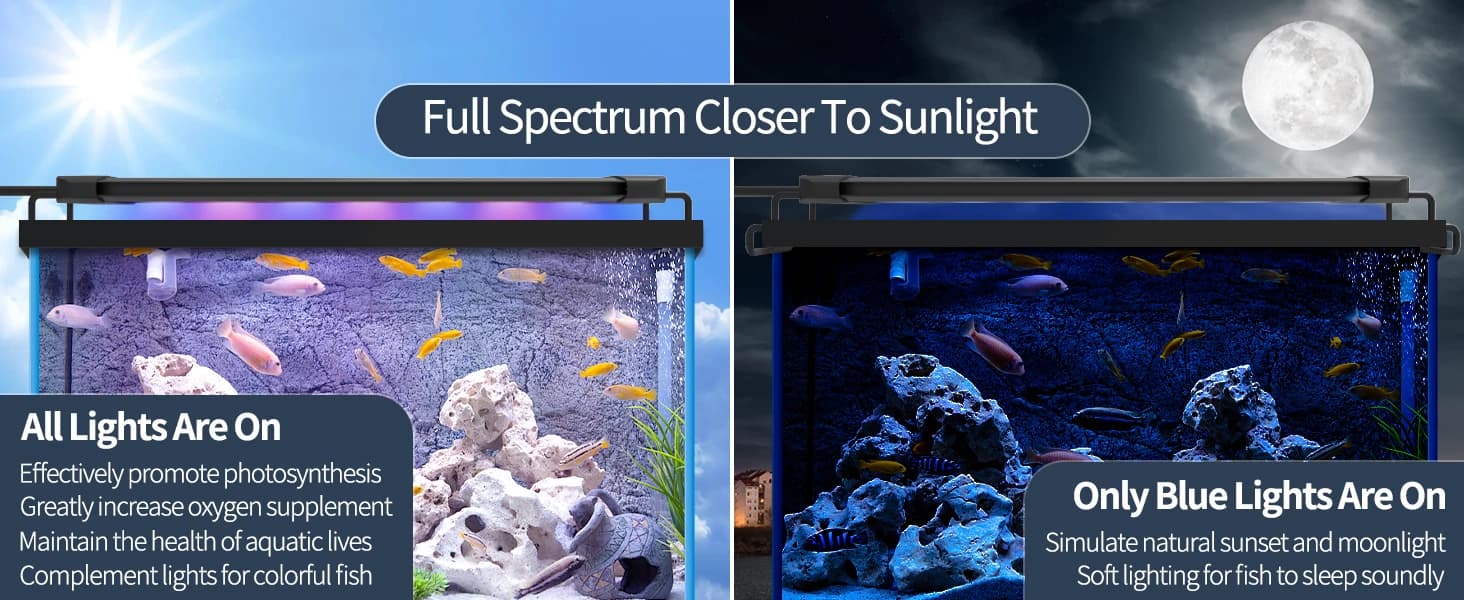 11W Aquarium LED Light for 12 to 18 Inch Fish Tanks Extendable Fish Tank Light with Full Spectrum Brilliant — collection imagery