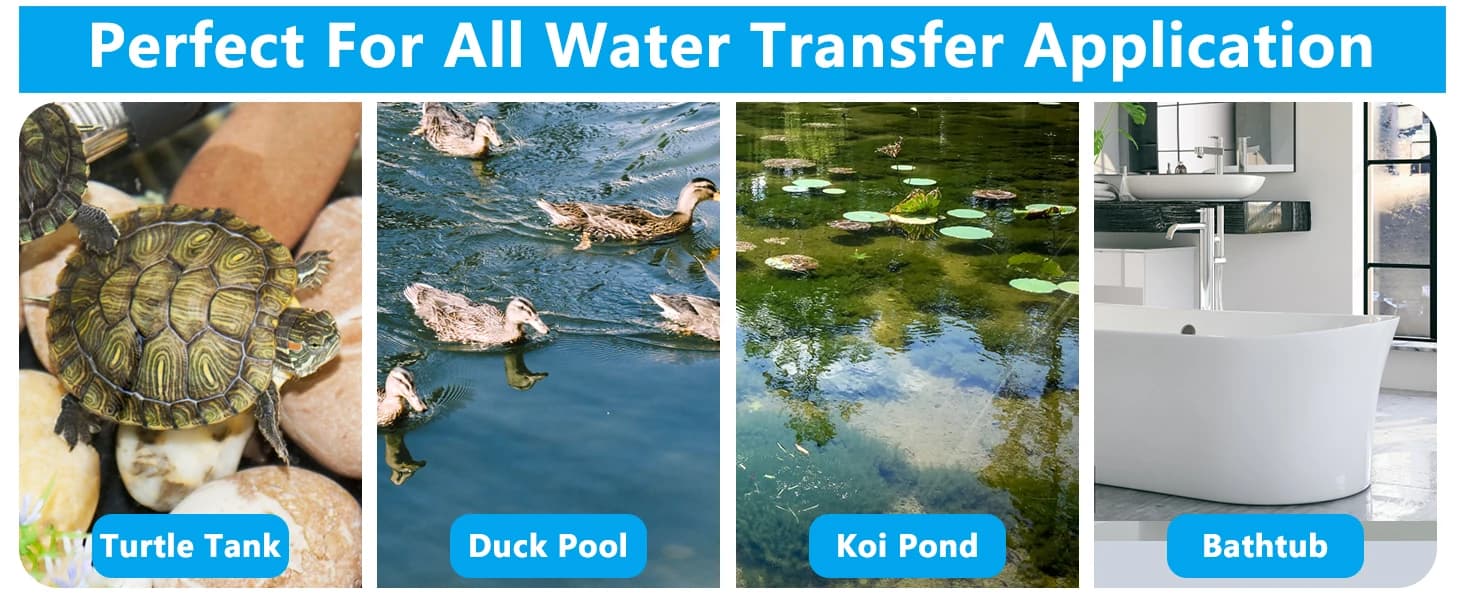 400 GPH Quick Water Change Aquarium Pump Submersible Fountain Water Pump Fish Tank Pond Drain Transfer Pump — product details