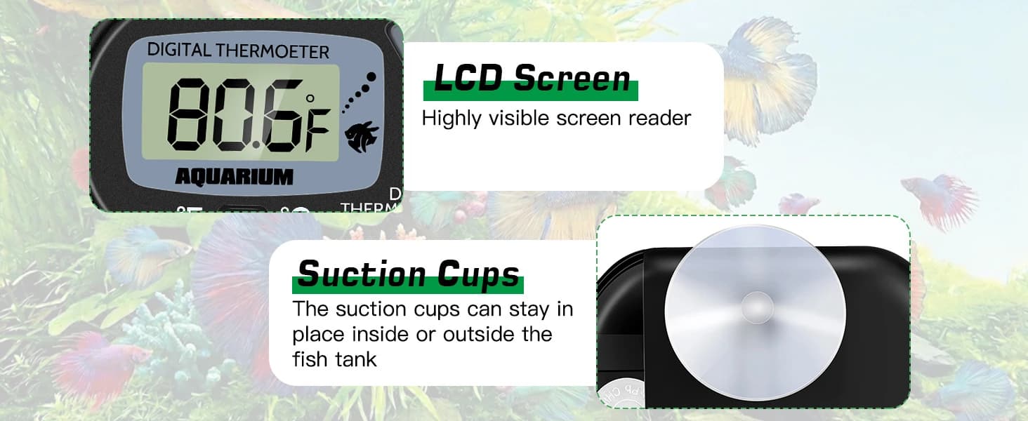 Petbank LCD Digital Aquarium Thermometer — Fish Tank Water Terrarium Temperature — product details