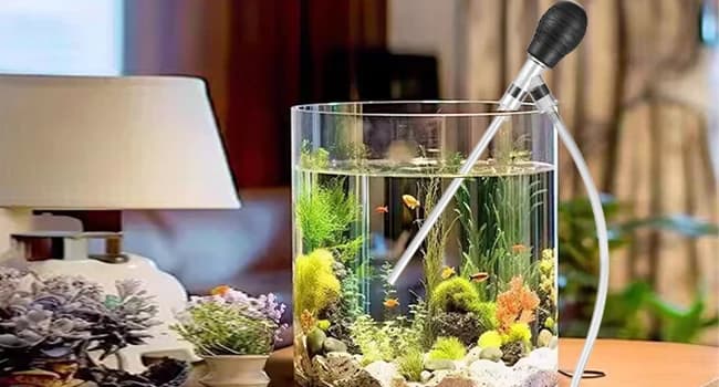 Small Aquarium Gravel Vacuum — Sand Cleaner Tank Water Changer — Multifunctional Siphon