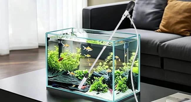 Small Aquarium Gravel Vacuum — Sand Cleaner Tank Water Changer — Multifunctional Siphon