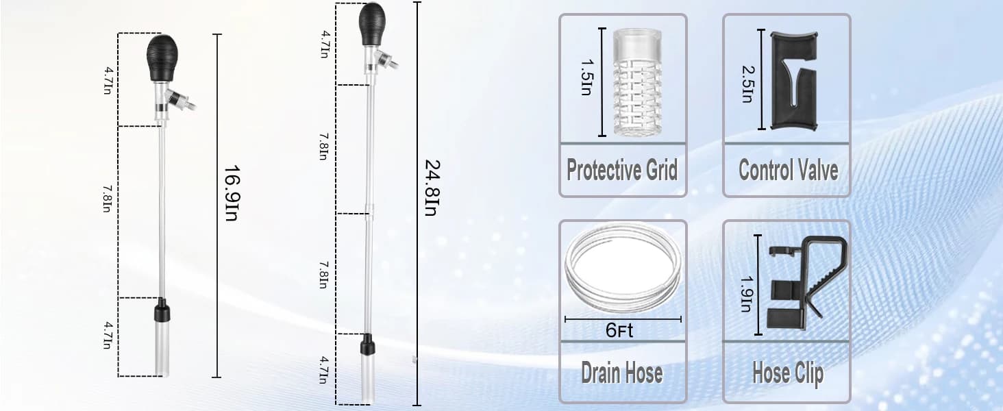 Small Aquarium Gravel Vacuum — Sand Cleaner Tank Water Changer — product details