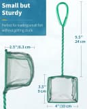 Aquarium Fish Net with Braided Metal Handle Square Net with Soft Fine Mesh Sludge Food Residue Wastes Skimming