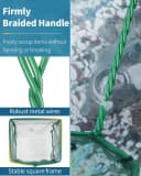 Aquarium Fish Net with Braided Metal Handle Square Net with Soft Fine Mesh Sludge Food Residue Wastes Skimming