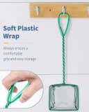 Aquarium Fish Net with Braided Metal Handle Square Net with Soft Fine Mesh Sludge Food Residue Wastes Skimming
