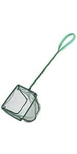 Aquarium Fish Net with Braided Metal Handle Square Net with Soft Fine Mesh Sludge Food Residue Wastes Skimming — product details