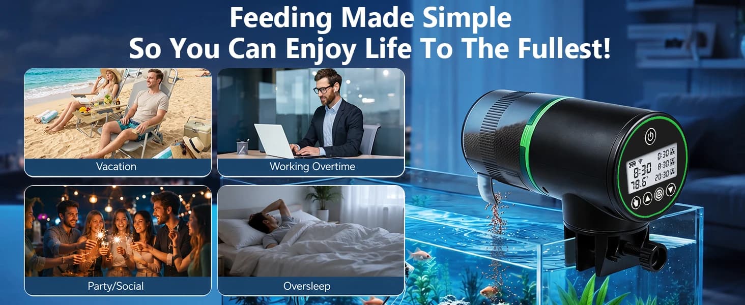 WiFi Automatic Fish Feeder for Aquarium with Temperature Monitoring — product details