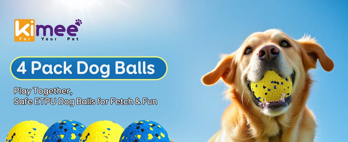 Dog Balls Tennis Balls Dog Chew Toys for Aggressive Chewers ETPU 4Pcs — product details