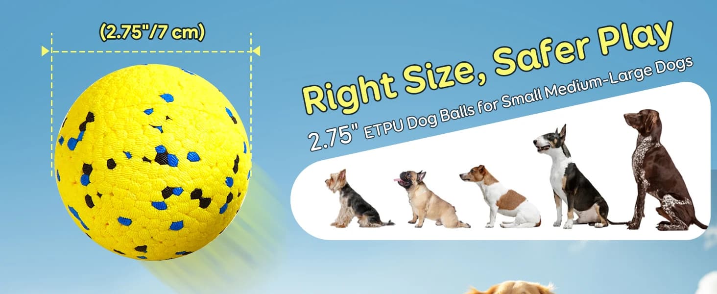 Dog Balls Tennis Balls Dog Chew Toys for Aggressive Chewers ETPU 4Pcs — product details