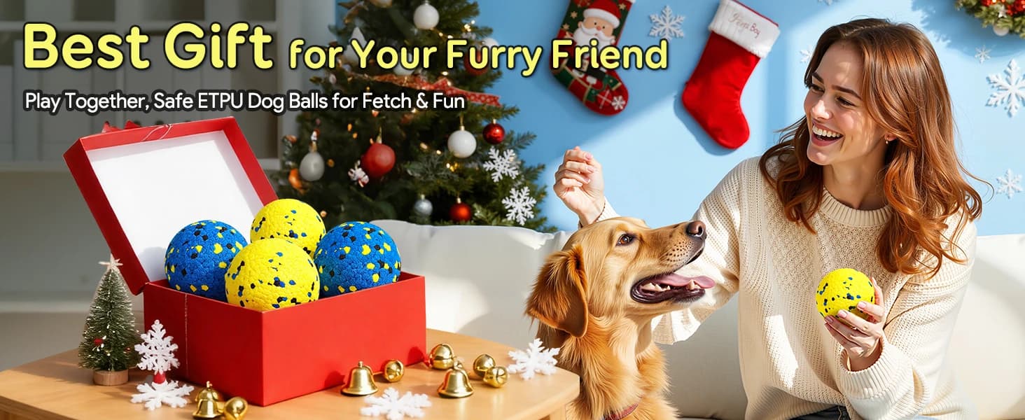 Dog Balls Tennis Balls Dog Chew Toys for Aggressive Chewers ETPU 4Pcs — product details
