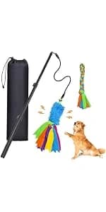 Dog Extendable Teaser Wand Pet Flirt Stick Pole Puppy Chasing Tail Interactive Toy for Small, Medium, and Large — product details