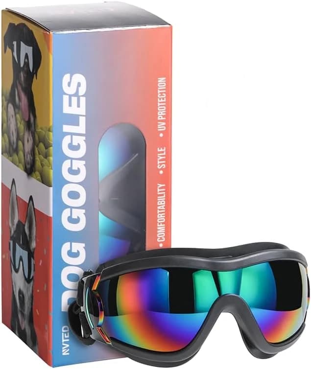 Dog Sunglasses Dog Goggles, UV Wind Dust Fog Protection Pet Glasses Eye Wear with Adjustable Strap for Medium