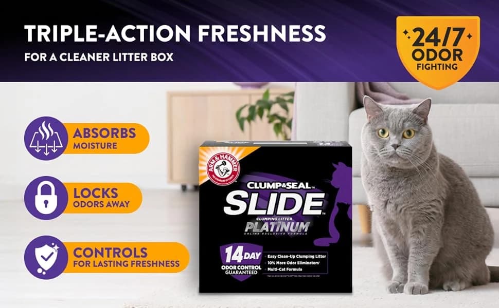 Slide Platinum Easy Clean-Up Clumping Cat Litter — product details