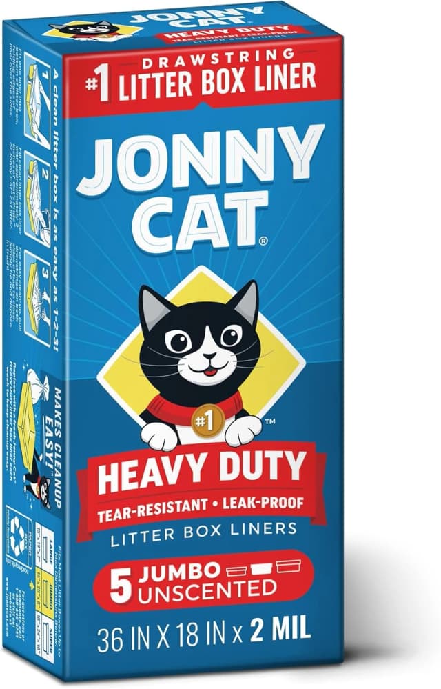 Litter Box Liners: Heavy Duty - Tear and Leak Resistant - Drawstring Close - Jumbo