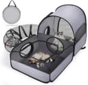 Indoor/Outdoor Cat Playpen with Surround Tunnel 2 Zones