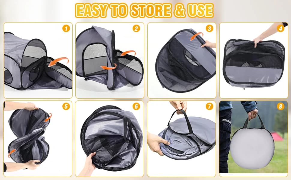 Indoor/Outdoor Cat Playpen with Surround Tunnel 2 Zones — product details