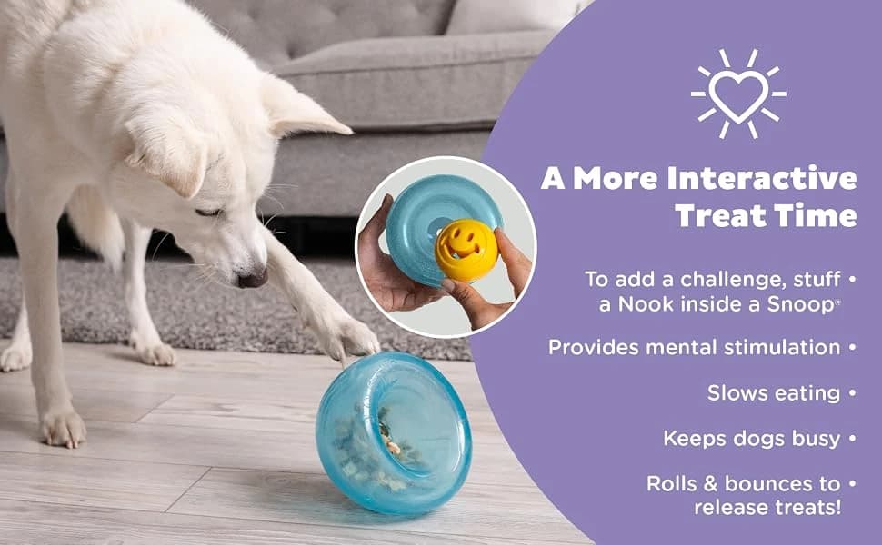 Snoop Interactive Treat Dispensing Dog Toy — Blue — product details