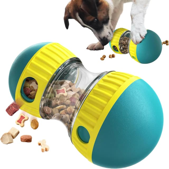 Dog Puzzle Toy Adjustable Treat Dispensing Ball Food Dispenser Tough Slow Feeder Puppy Enrichment Training Toy