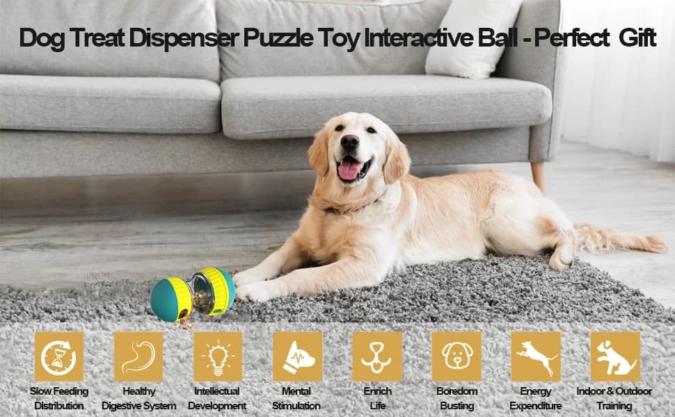 Dog Puzzle Toy Adjustable Treat Dispensing Ball Food Dispenser Tough Slow Feeder Puppy Enrichment Training Toy — The Advantages of Our Dog Treat Puzzle Toy