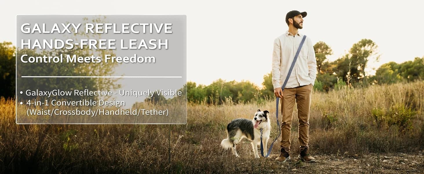 Hands Free Dog Leash — Galaxy Reflective — product details