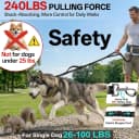 Hands Free Double Dog Leash for Two Dogs 240LB Heavy Duty Bungee