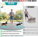 Hands Free Double Dog Leash for Two Dogs 240LB Heavy Duty Bungee